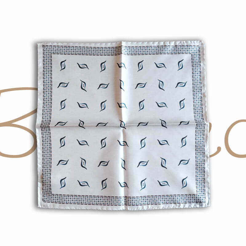 Pocket Square (133) WHT × BLU