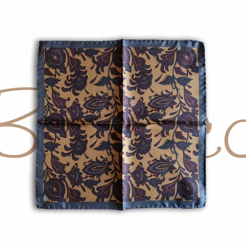 Pocket Square (121) GLD × BLU