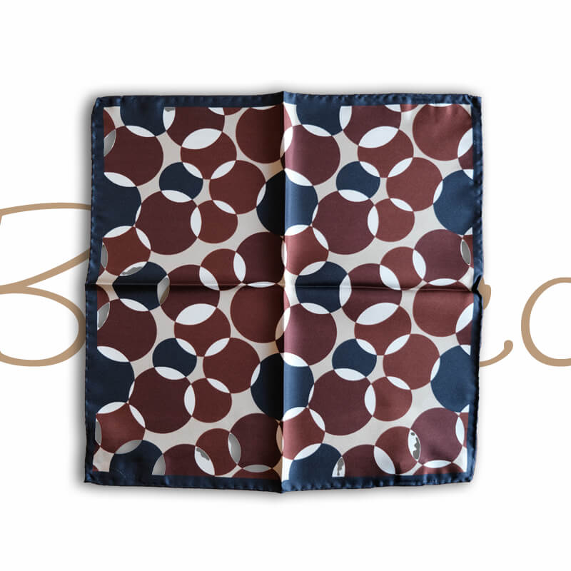 Pocket Square (095) BRN × NVY