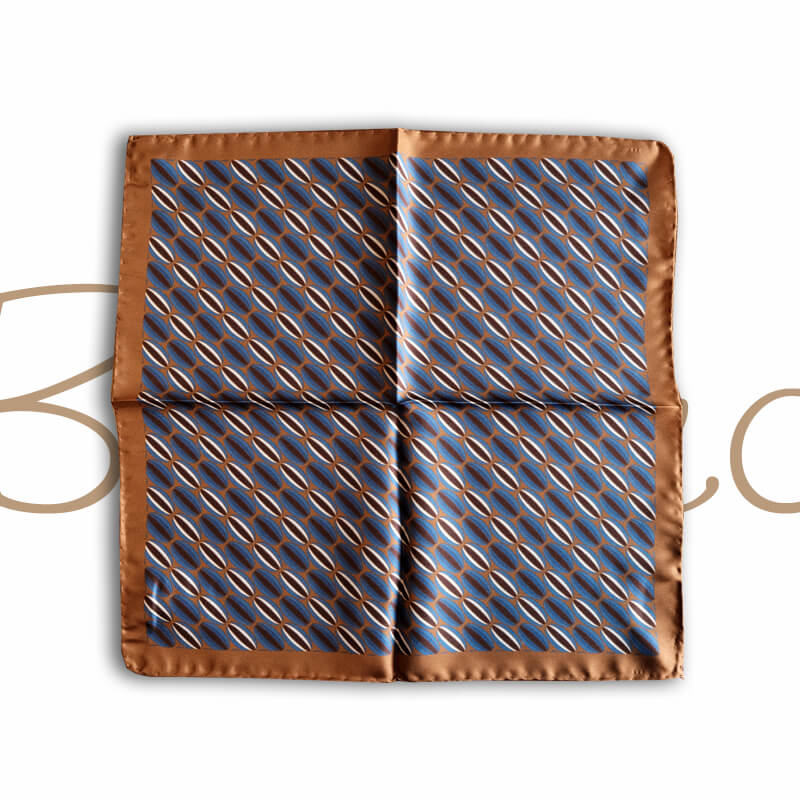 Pocket Square (091) BRN × BLU